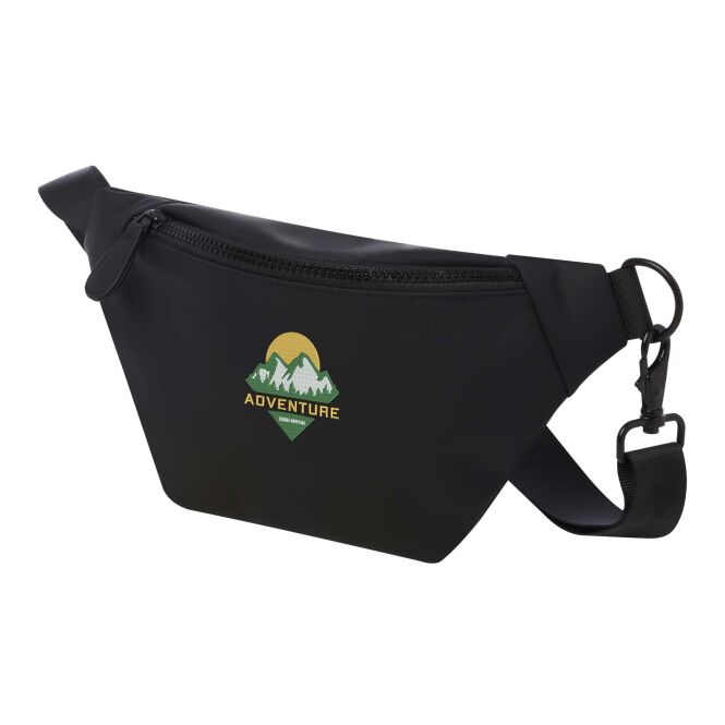 Werbeartikel Turner Gürteltasche mit Logo bestickt – Schwarz – nachhaltige Bauchtasche für Messen und Außendienst