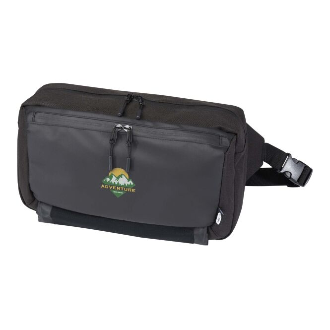 Werbeartikel Roam modulare Umhängetasche mit Express-Logodruck – Schwarz – GRS recyceltes Polyester für Business und Outdoor-Einsätze