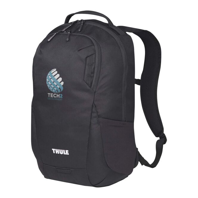 Mitarbeitergeschenk Thule Lumion 16 Zoll Laptop-Rucksack mit Express-Logodruck – Schwarz – hochwertiger Business-Rucksack aus recyceltem Material