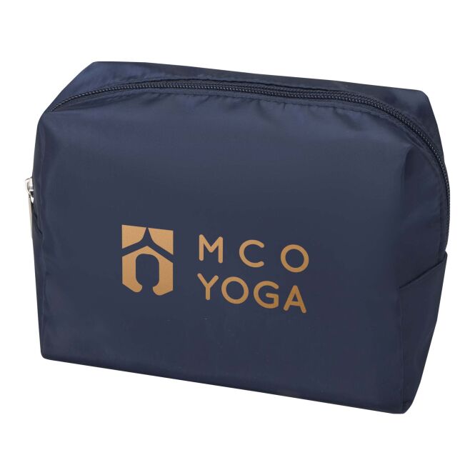 Werbeartikel Muse Kulturtasche mit Express-Logodruck – Navy – nachhaltiges Reiseaccessoire für Firmen und Mitarbeiter