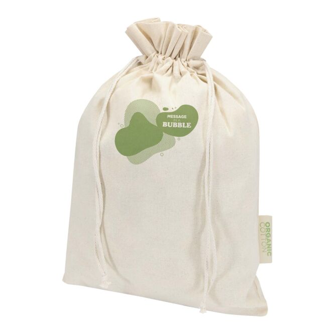 Werbeartikel Odisha Bio-Geschenktasche mit Express-Logodruck – 42x30 cm – Natur – nachhaltige Tragetasche für Unternehmen