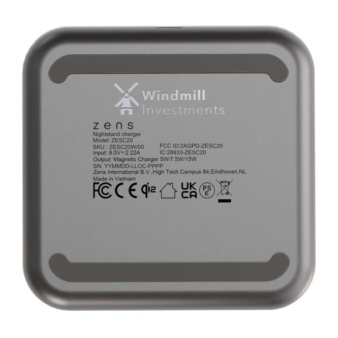 Firmengeschenk Zens 15 W Magnetladegerät mit Express-Gravur – Schwarz – Schnellladestation für Büro und Business