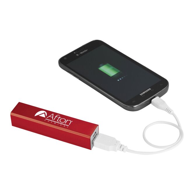 Werbeartikel Volt Powerbank 2200 mAh mit Express-Druck – Rot – leistungsstarker mobiler Akku für Firmen