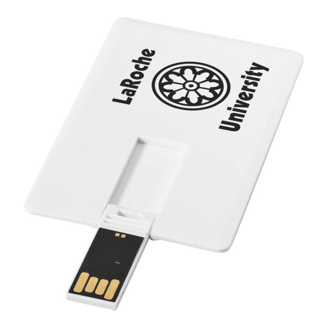 Werbeartikel USB-Stick Slim mit Express-Logodruck – Weiß – praktisches Speichermedium für Messen und Büro
