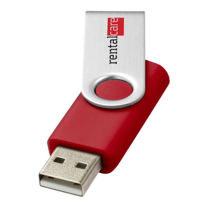 Werbeartikel Rotate Basic USB-Stick 32 GB mit Express-Gravur – Rot – digitaler Datenträger für Messen und Büro