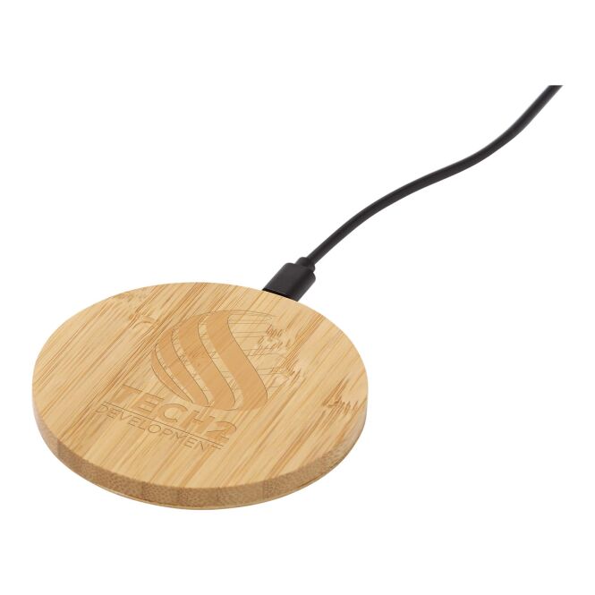 Firmengeschenk Essence 15W Ladepad mit Express-Gravur – Holz – kabellose Ladestation für Firmen