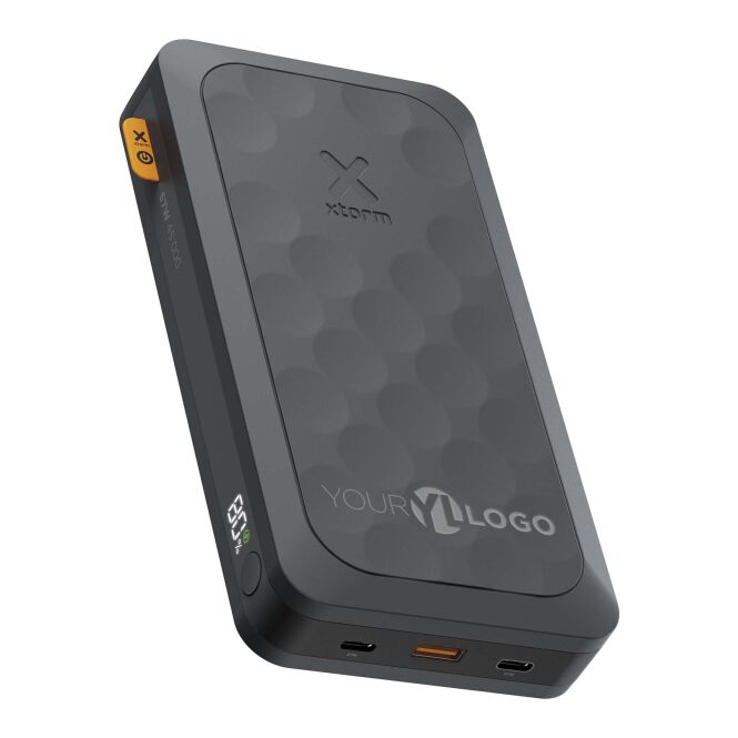 Firmengeschenk Xtorm Fuel FS5451 mit Express-Gravur – 45.000 mAh – Transparent Schwarz – leistungsstarke Powerbank für Business Technik
