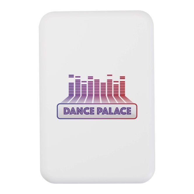 Technik-Werbemittel Powerbank Acrab – weiß – mit Logo bedruckt 48h Express-Druck 15W 5.000 mAh magnetisch PD für Büroalltag nachhaltig