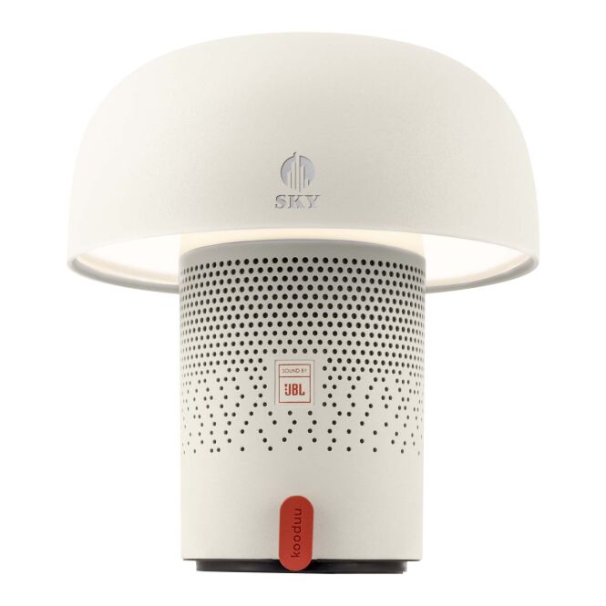 Firmengeschenk Bluetooth Lautsprecher Kooduu Sensa Play JBL – weiss – mit Logo bedruckt 48h Express-Druck 10W Bluetooth 5.3 für das Homeoffice