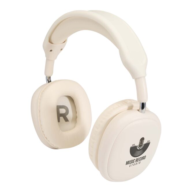 Premium-Werbeartikel Alzir Over-Ear Wireless Bluetooth® Headset – weiss – mit Logo bedruckt 48h Express-Druck Bluetooth 6.0 12h Laufzeit