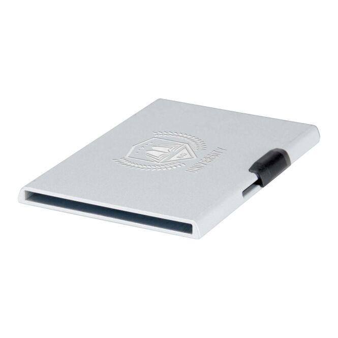 Mitarbeitergeschenk Geldbeutel SMART RCS – silber – mit 48h Express-Druck nachhaltiges edles Wallet mit RFID-Schutz für das Onboarding