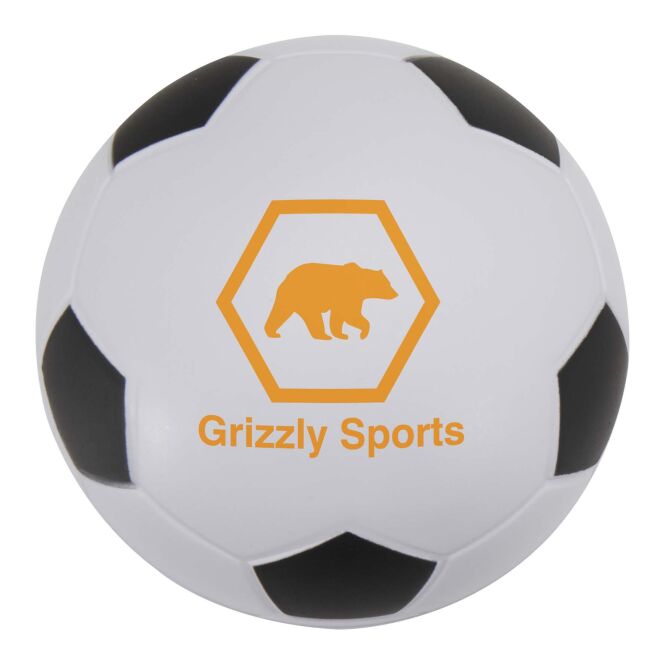 Werbeartikel Zavi Fußball Antistressball mit Express-Logodruck – Schwarz – Entspannungstool für Büro und Schreibtisch