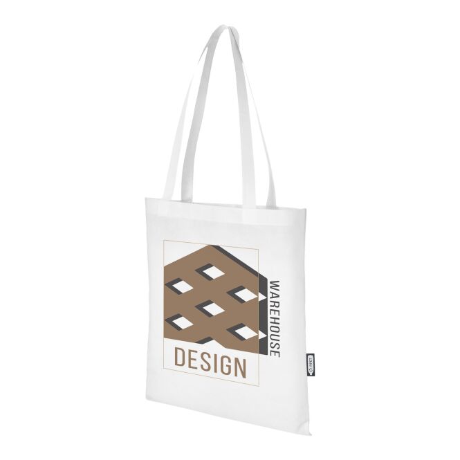 Streuartikel Non-Woven Tasche Zeus – weiß – mit 48h Express-Logodruck 29 cm Henkel nachhaltige leichte Stofftasche für Messen & Events