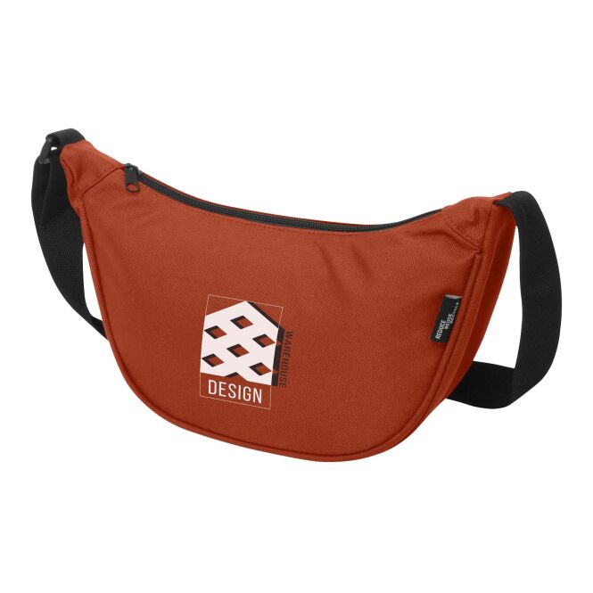 Werbeartikel Byron Gürteltasche mit Express-Logodruck – wasserabweisend – Brick – nachhaltige Bauchtasche für Firmen und Events