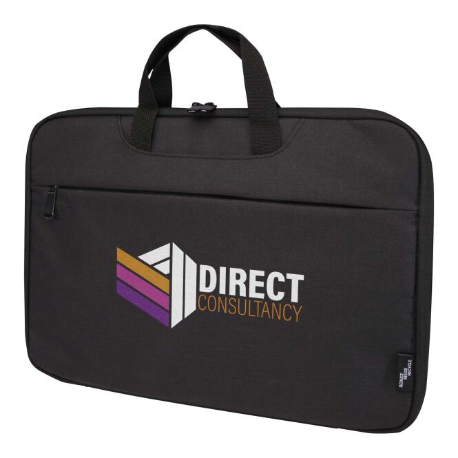 Firmengeschenk Libra 2-in-1-Laptoptasche mit Express-Logodruck – Heather Charcoal – nachhaltige Businesstasche aus recyceltem Polyester
