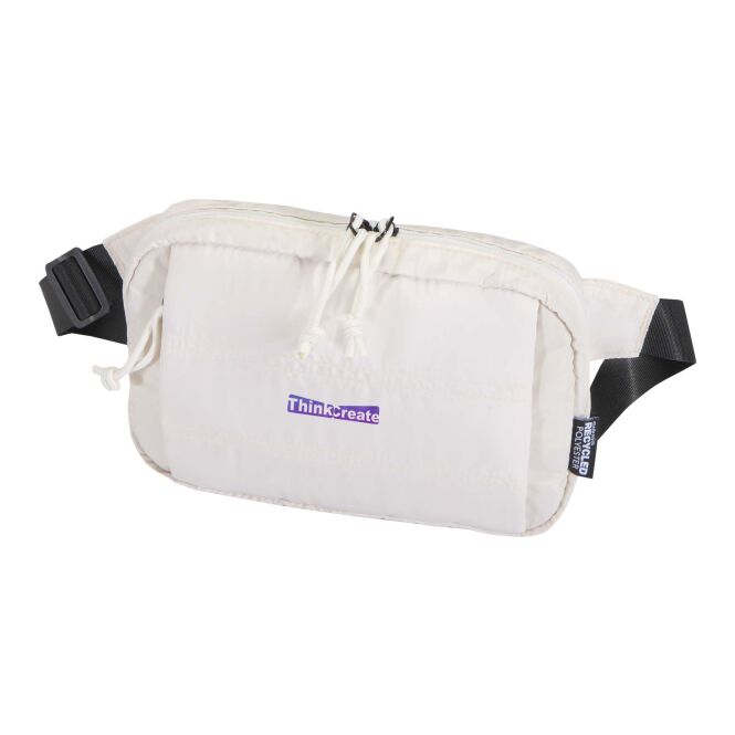 Werbeartikel Puffer Gürteltasche mit Express-Logodruck – 1,5L – Sandstone – robuste Bauchtasche für Firmenveranstaltungen
