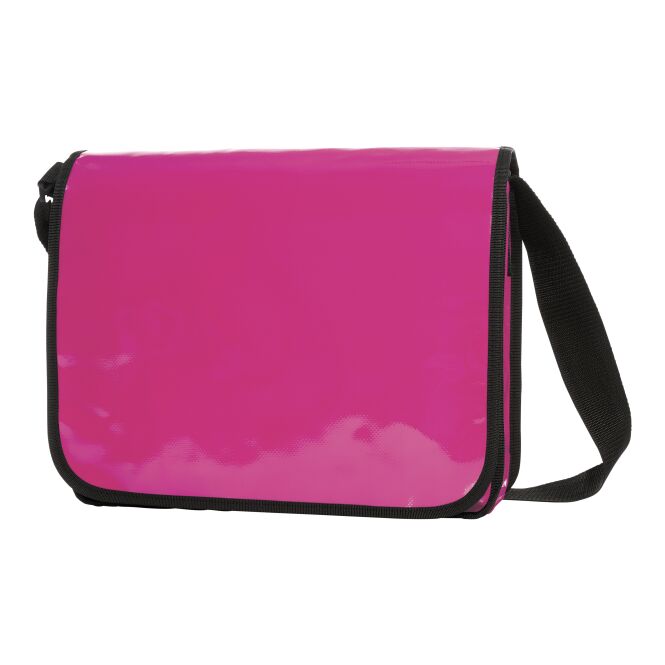 Mitarbeitergeschenk Umhängetasche HALFAR LorryBag ECONOMY – pink – mit Logodruck, Organizer, Schultergurt, Klettverschluss
