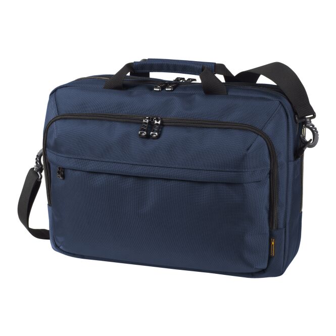 Firmengeschenk Business-Tasche Mission mit Logodruck – Marineblau – gepolsterte Notebooktasche für Büro und Konferenzen