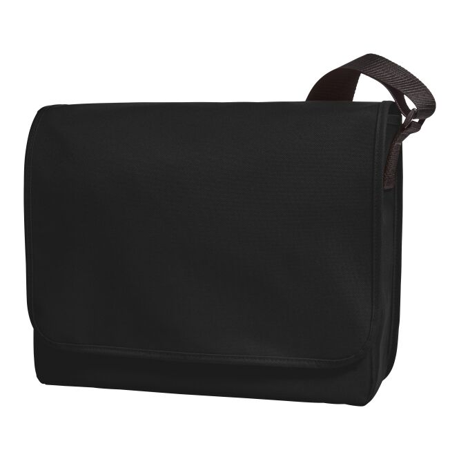 Firmengeschenk Kuriertasche HALFAR KURIER – schwarz – mit Logodruck, gepolsterter Rücken, Organizer – Umhängetasche für Events