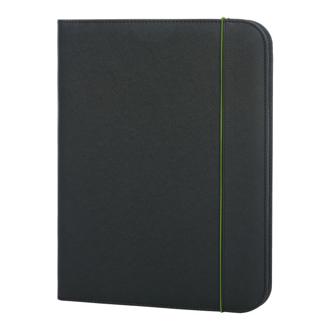 Firmengeschenk Schreibmappe Script mit Logodruck – Grün – Organizer für Messen und Büro