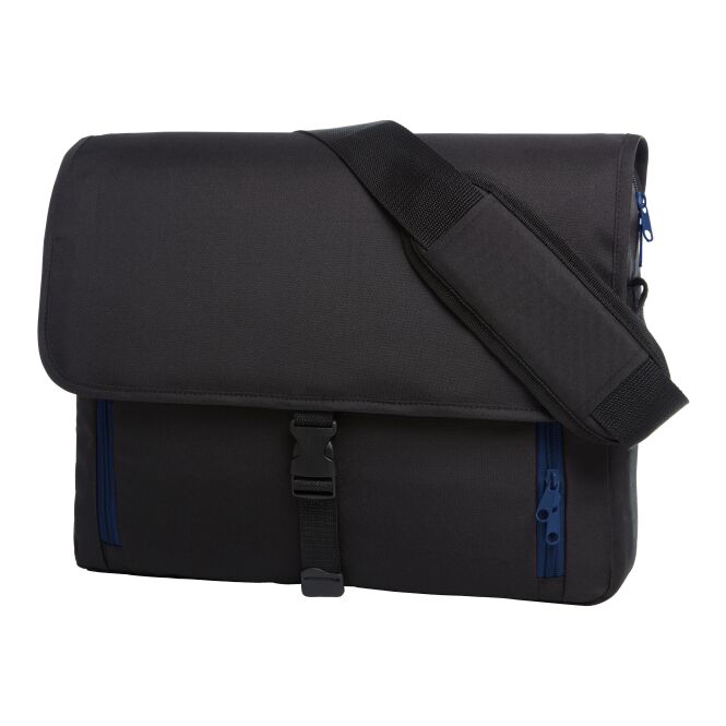 Firmengeschenk Halfar Notebook-Tasche Effect mit Logodruck – Marineblau – gepolsterte Laptoptasche für Büro und Außendienst
