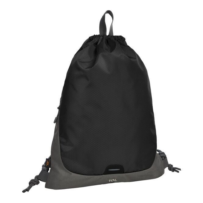 Giveaway Halfar Zugbeutel STEP – schwarz – mit Logodruck, reflektierend, als praktischer Sportbeutel für Messe-Events und Festivals