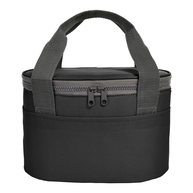 Werbeartikel Lunchbag SOLUTION mit Logodruck – Schwarz – isolierte Kühltasche für Meetings und Büro