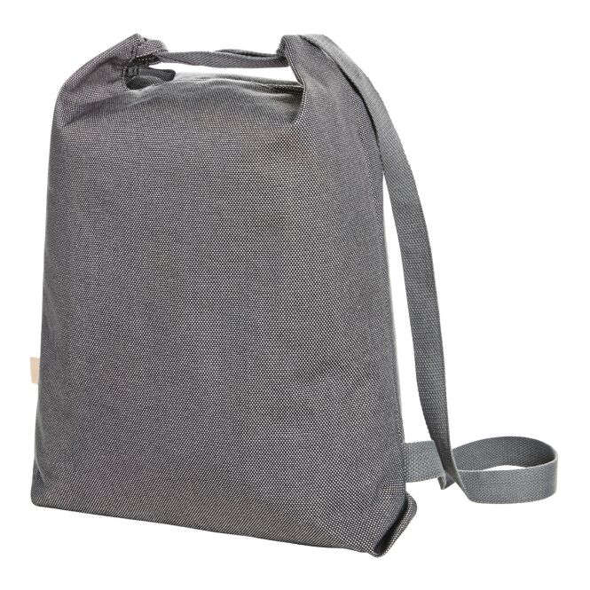 Werbeartikel Multibag LOOM mit Logodruck – Grau – innovative Rucksack und Schultertasche für den Büroalltag