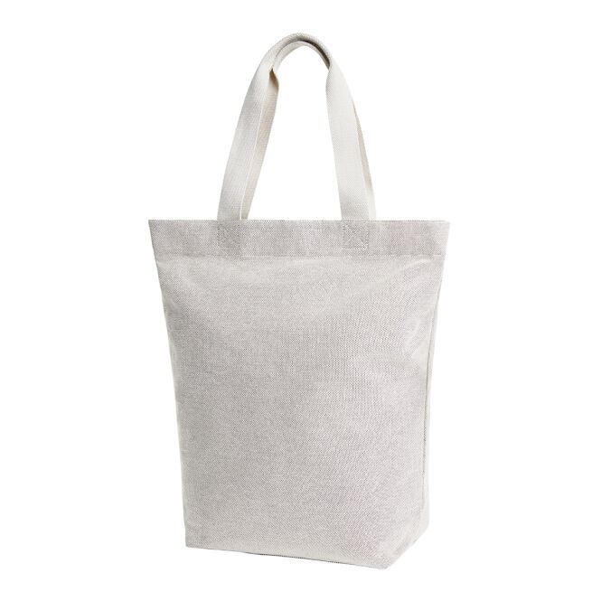 Werbeartikel Shopper LOOM mit Logodruck – Hellgrau – robuste Tragetasche für Messen und Business