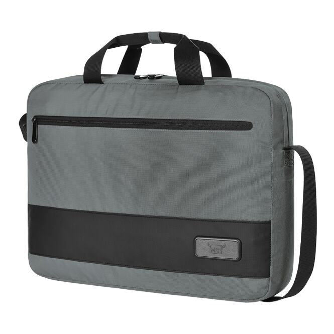 Firmengeschenk Halfar Notebook-Tasche STAGE mit Logodruck – Anthrazit – gepolsterte Businesstasche für Büro und Konferenzen