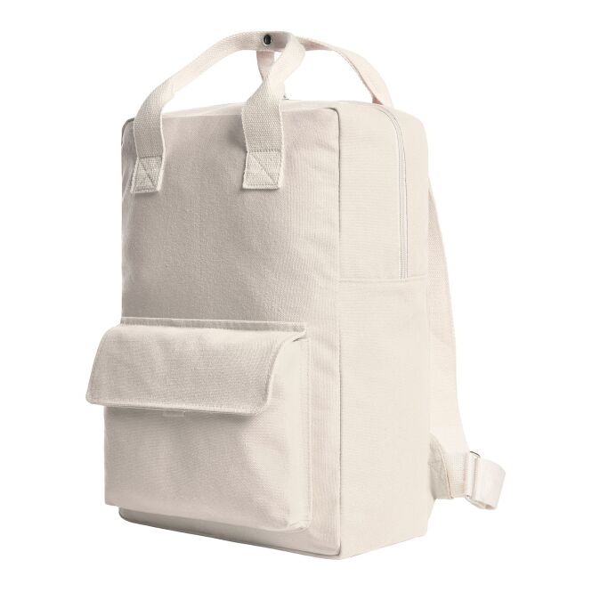 Werbeartikel Rucksack LIKE mit Logodruck – Hellgrau – moderner Begleiter für Messen und Business