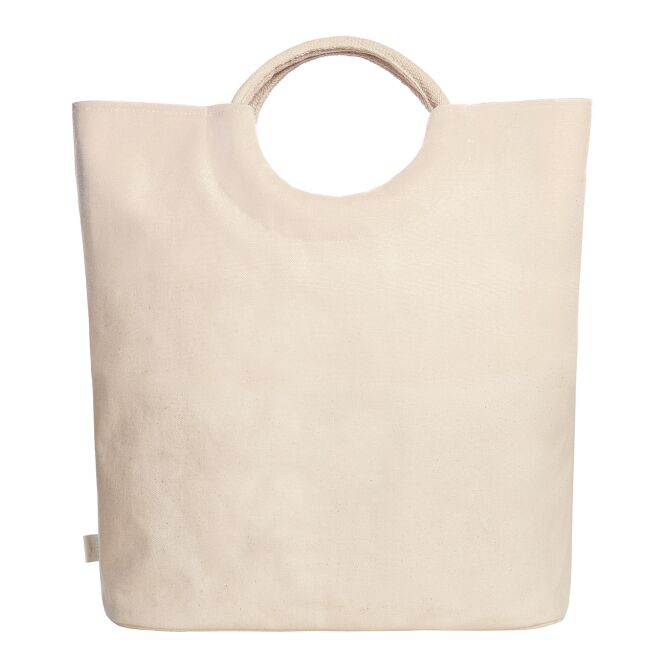Werbeartikel Shopper Sunny mit Logodruck – Hellgrau – Baumwolltasche für Messen und Büro