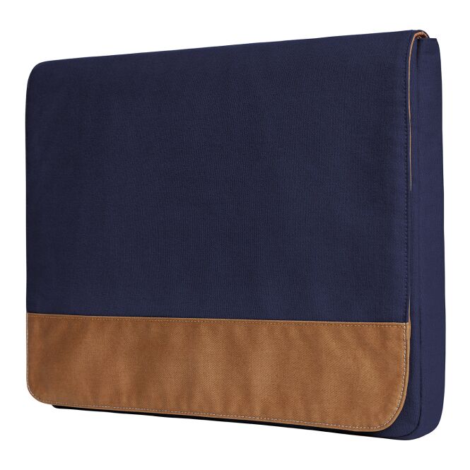 Werbeartikel Halfar Hülle Life mit Logodruck – Marineblau-braun – moderne Laptoptasche mit Fächern für Firmen und Büroausstattung