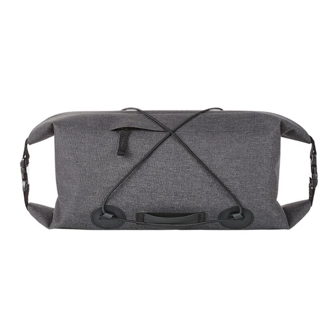 Werbeartikel Fahrrad-Lenkertasche CYCLE mit Logodruck – Grau – geräumige Shopper Tasche für Firmeneinsätze und Messen