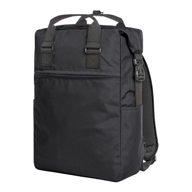 Werbeartikel Notebook-Rucksack Daily mit Logodruck – Schwarz – geräumige Tragetasche für Unternehmen