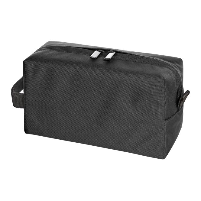 Werbeartikel Halfar Reißverschluss-Tasche DAILY – schwarz – mit Logodruck, praktisches Necessaire für Festivals & Events