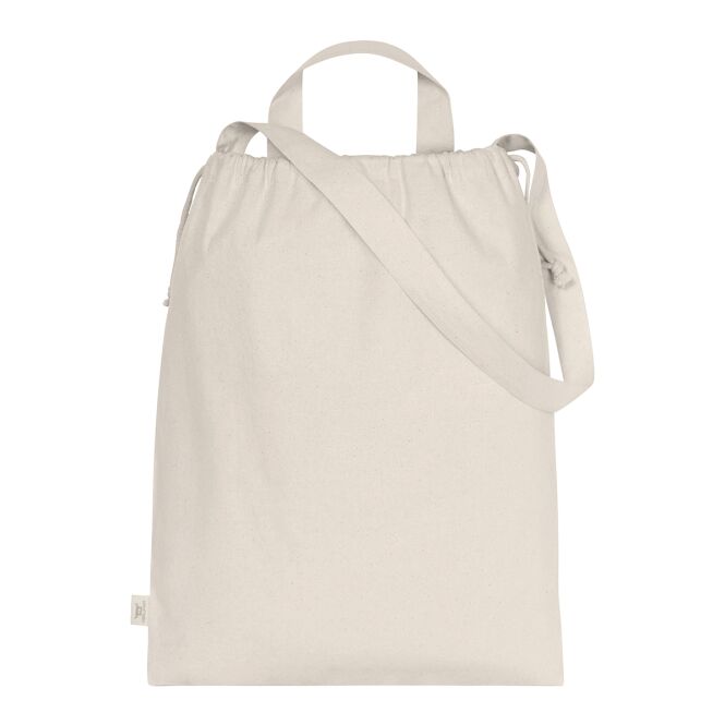 Werbeartikel Baumwolltasche Organic mit Logodruck – Hellgrau – nachhaltige Stofftasche aus Bio-Baumwolle für Messen und Business