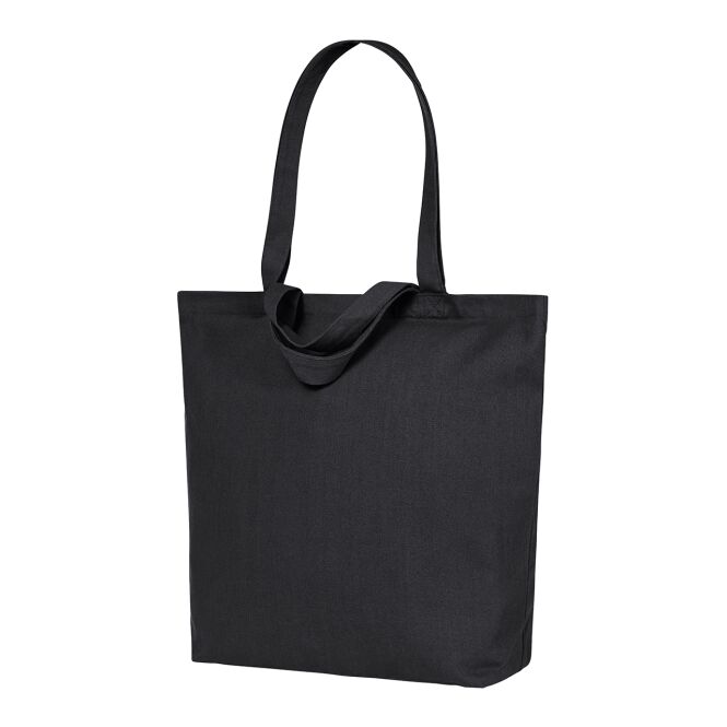 Mitarbeitergeschenk Shopper Halfar ORGANIC – schwarz – mit Logo bedruckt nachhaltige Einkaufstasche aus Bio-Baumwolle für Firmenevents