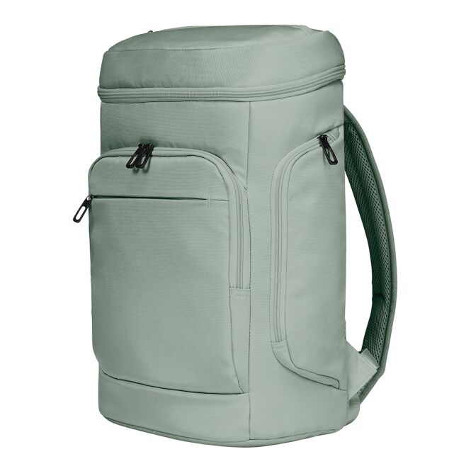 Mitarbeitergeschenk Notebook-Rucksack SOLID mit Logodruck – recycelt – Grün – Business-Tasche für Büro und Außendienst