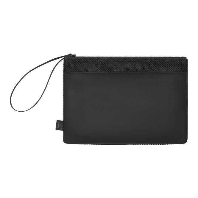 Werbeartikel Mesh-Organizer Ready M mit Logodruck – Schwarz – gepolsterte Tasche für DIN A5 Unterlagen und Büro