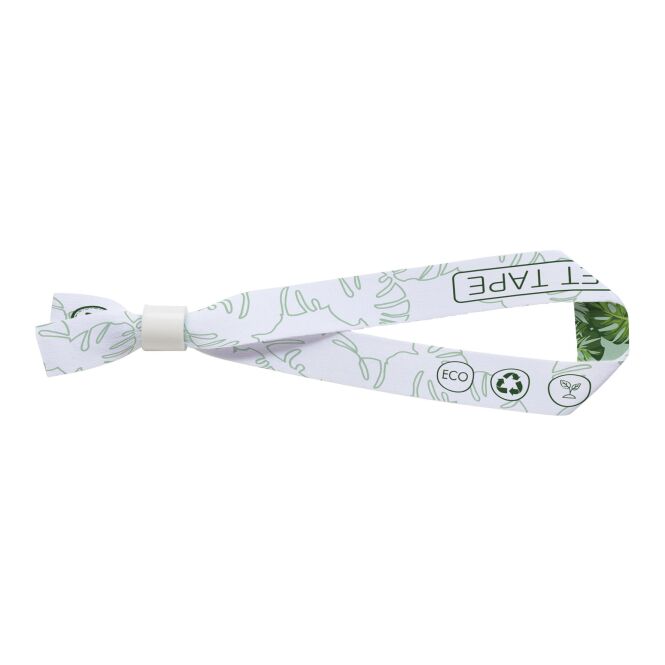 Event-Giveaway El Festival Armband aus recyceltem PET mit Express-Sublimation – Weiß – praktisches Eintrittsband für Veranstaltungen