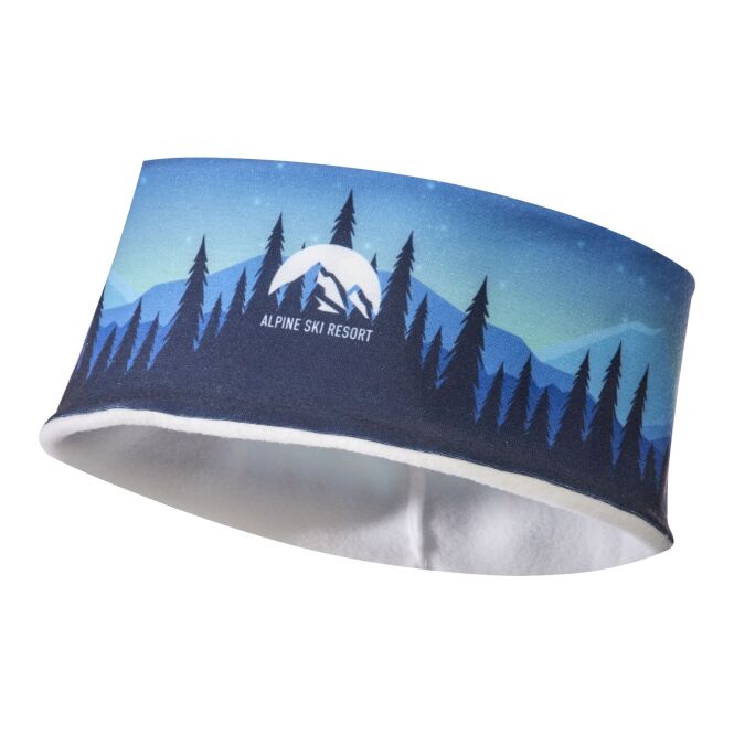 Mitarbeitergeschenk Stirnband Emma – schwarz – mit 48h Express-Logodruck 100% rPET mit Fleecefutter nachhaltiges Accessoire für CSR-Promotions