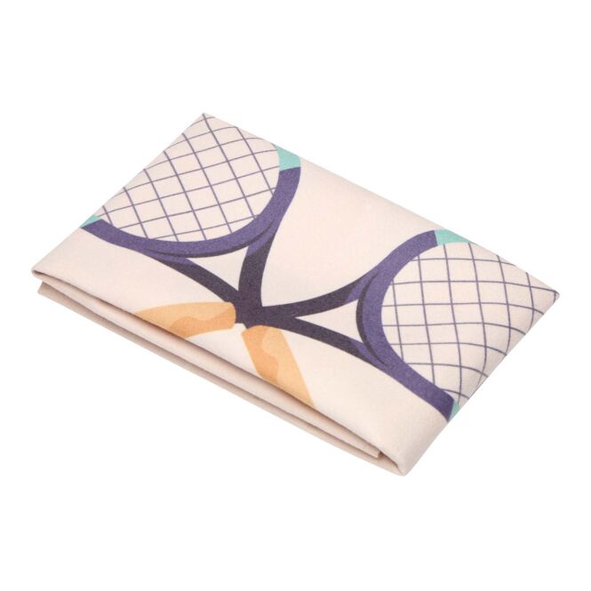 Werbeartikel Juni RPET Handtuch 30x50 cm mit Express-Sublimationsdruck – Weiß – schnelltrocknendes Textil für Messen und Firmen