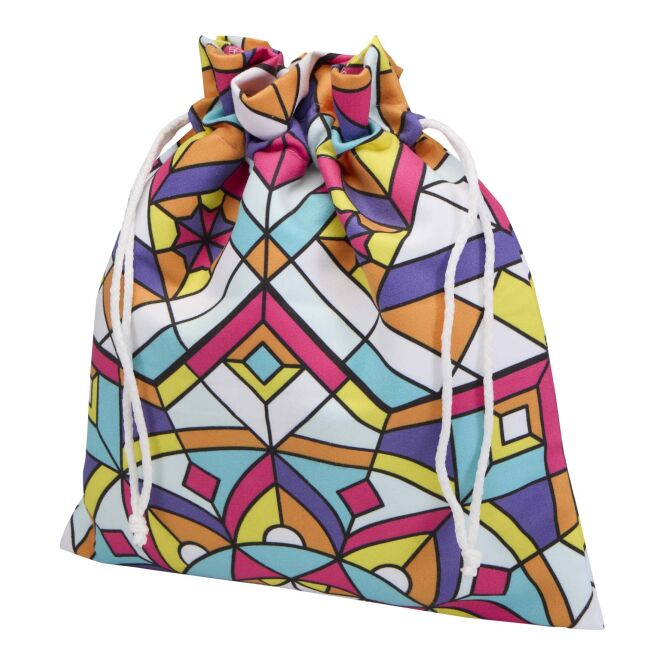 Werbeartikel Givo Beutel mit Express-Sublimation – 25x30 cm – Weiss – Nachhaltiger Organisationsbeutel aus recyceltem Polyester für Firmen