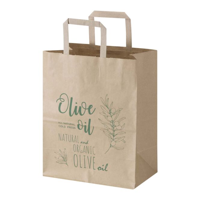 Messeartikel Papiertüte Kraft 80 g/m² – kraftpapier – mit 48h Express-Druck 25x15x32 cm elegante Geschenktüte für Messe & Events