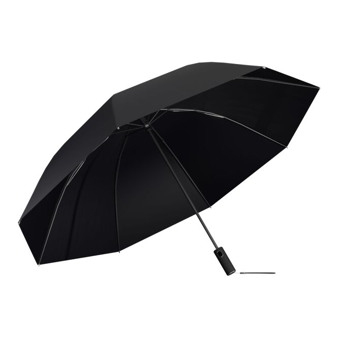 Werbeartikel SCX.design R01 mit Express-Gravur – schwarz – windfester Taschenschirm für Firmen