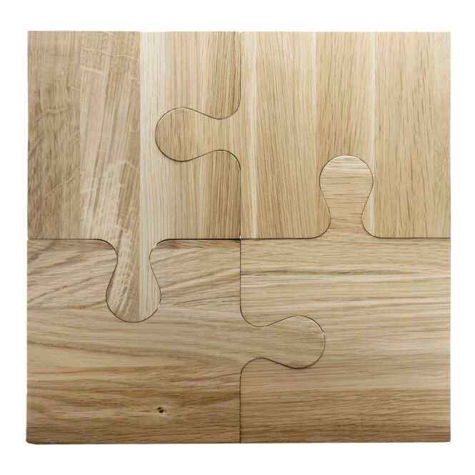 Firmengeschenk K05 Puzzle Schneidebrett Set mit Express-Gravur – Holz – 30x30 cm Küchenutensil für Firmenküche und Gastronomie