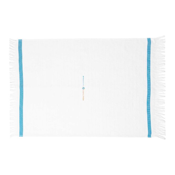 Firmengeschenk Fouta Citizen Green Seachic – türkis – mit 48h Express-Logodruck 100x180cm aus Recyclingmaterial Saunatuch