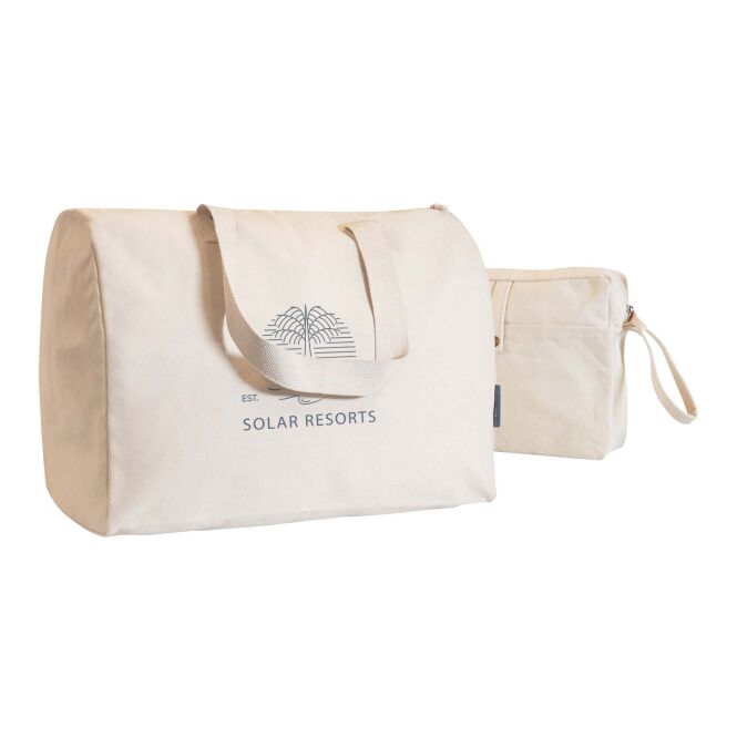 Mitarbeitergeschenk Reisetasche Citizen Green Combio – natur – mit 48h Express-Logodruck 41x48x23cm strapazierfähige Stofftasche