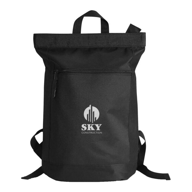 Mitarbeitergeschenk Rucksack Citizen Green Reway – schwarz – mit 48h Express-Druck aus recyceltem Polyester 31,5x42cm Tasche